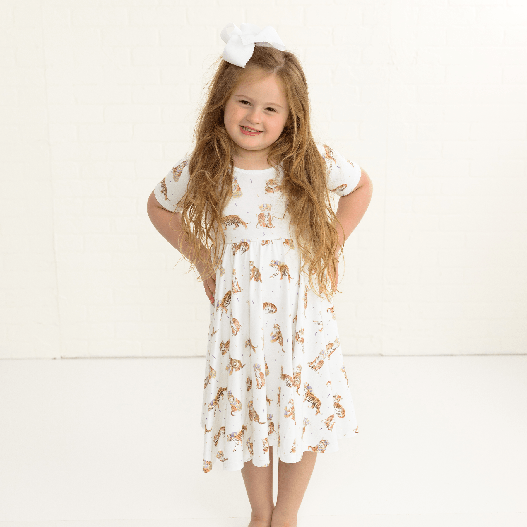 Nola Tawk Nola Tawk Louisiana's Most Valuable Cub Organic Cotton Twirl Dress - Little Miss Muffin Children & Home
