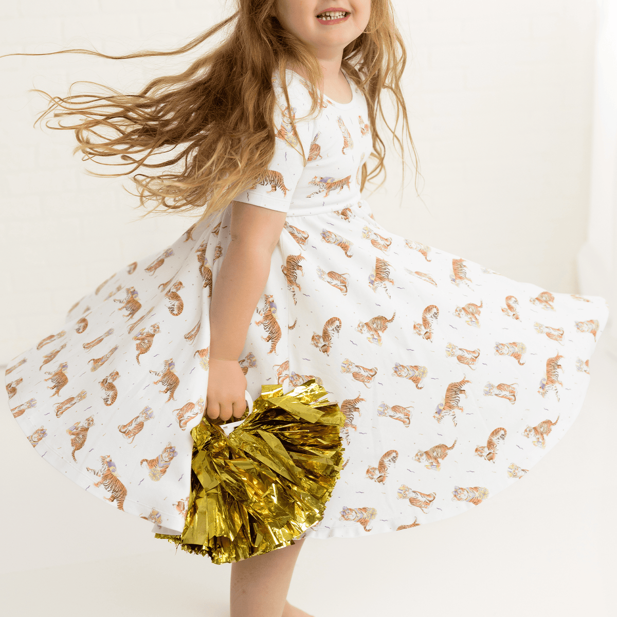 Nola Tawk Nola Tawk Louisiana's Most Valuable Cub Organic Cotton Twirl Dress - Little Miss Muffin Children & Home