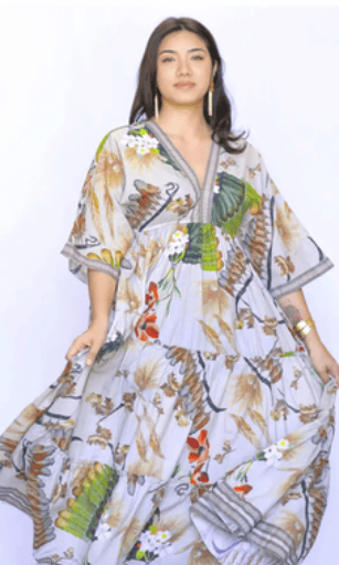 Deep V-Neck Tiered Skirt Maxi Dress