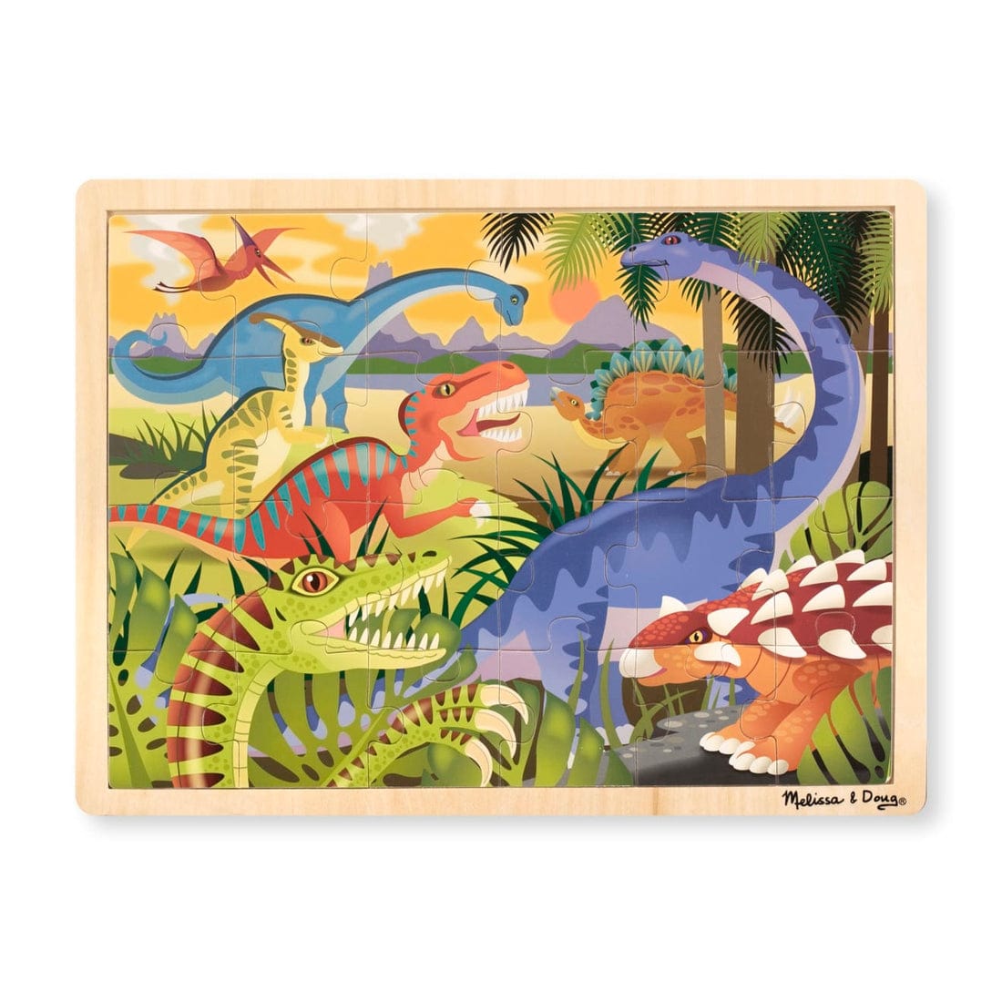 Janod Dinosaur 24 piece Jigsaw puzzle Hat Box Includes poster 50 x