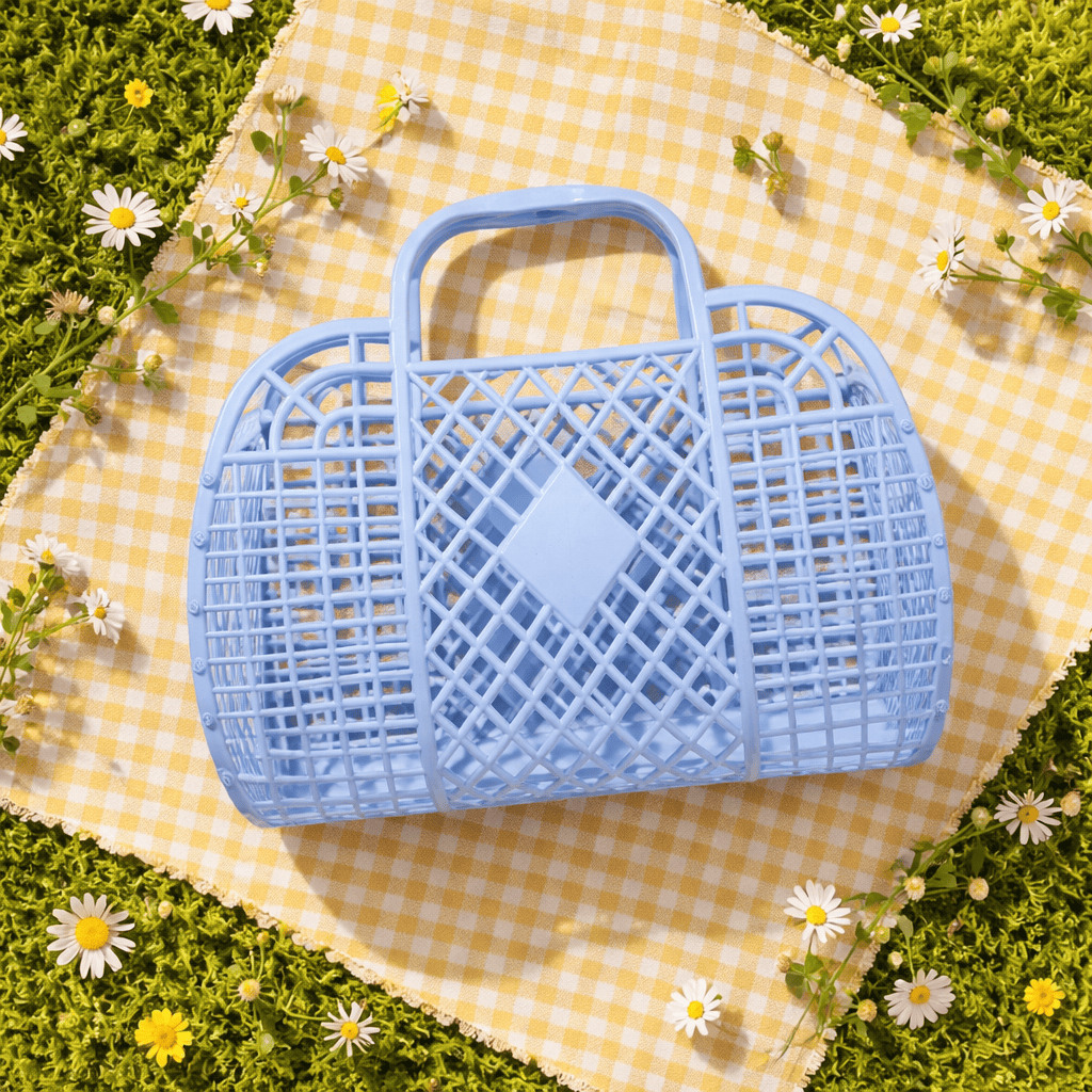Retro Basket Jelly Bag in Cornflower Blue