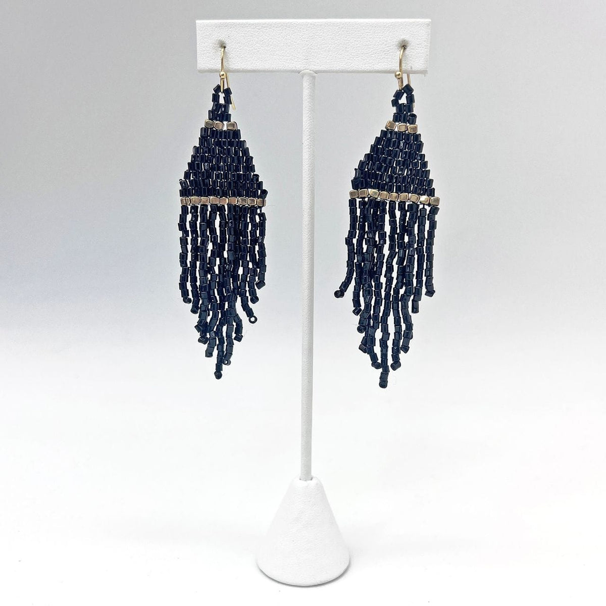 Anju Jewelry Seed-Bead Tapered Fringe Earrings – Lush Onyx - Little Miss Muffin Children & Home