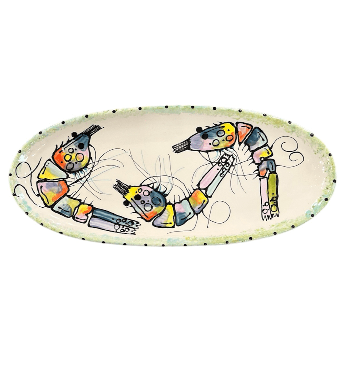Jan Salzer Art Jan Salzer Rainbow Shrimp Small French Bread Platter - Little Miss Muffin Children & Home