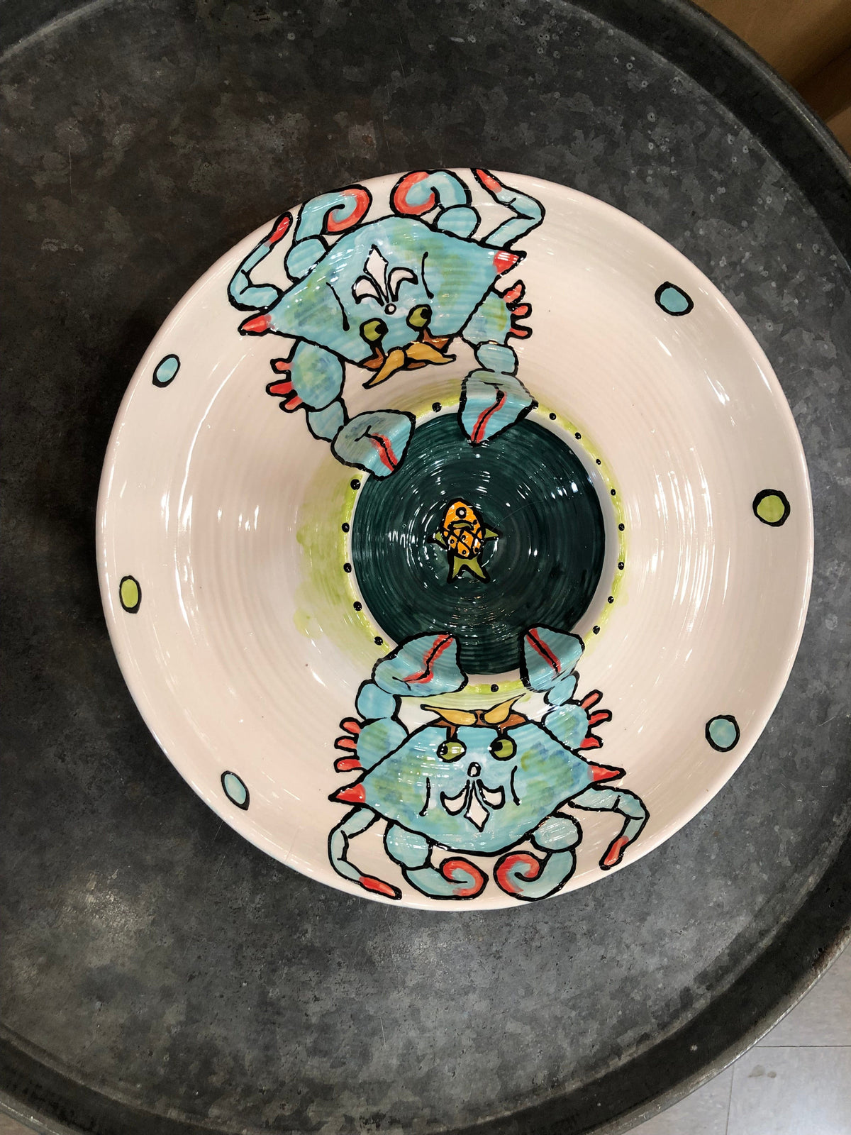 Jan Salzer Art Crab Round Chip & Dip - Little Miss Muffin Children & Home