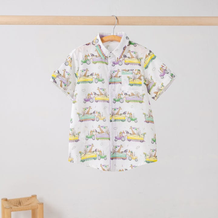 Krewe Zoo-d It! Short Sleeve Collared Shirt