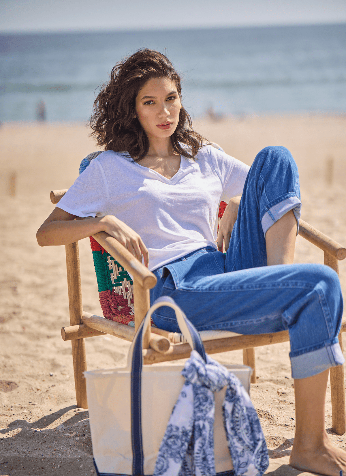 Lysse Cyrus Box-Cut V-Neck Tee in White - Little Miss Muffin Children & Home