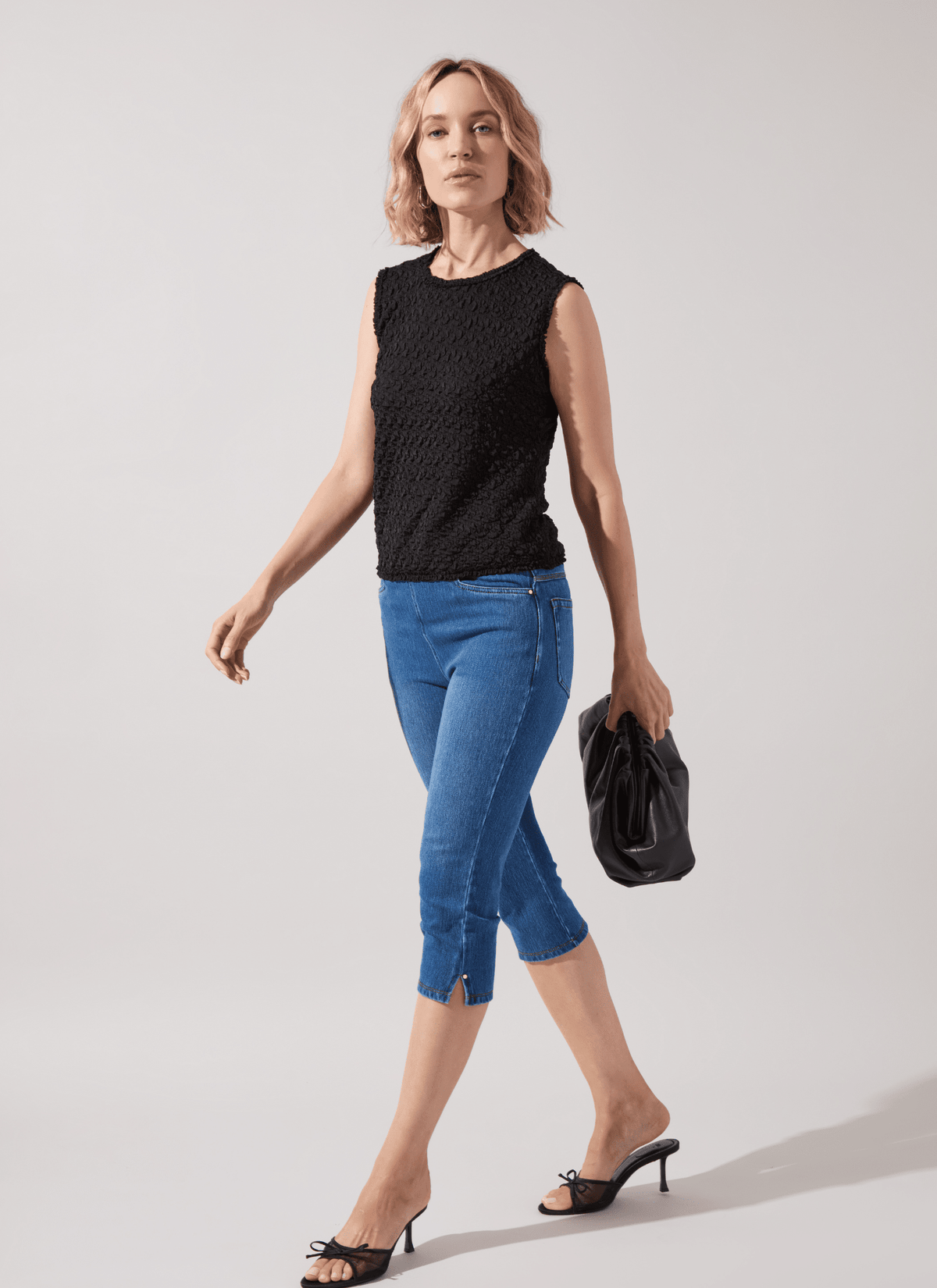 Lysse Granada Front Pocket Capri Denim (18.5" Inseam) Mid Wash - Little Miss Muffin Children & Home