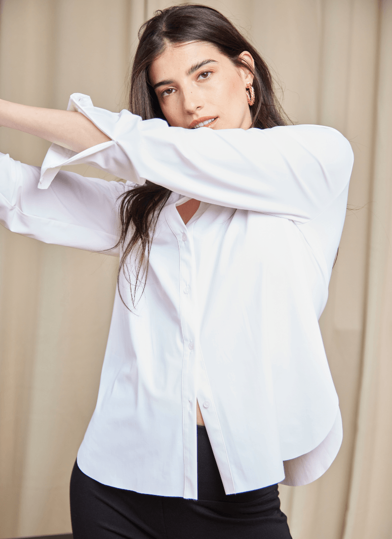 Connie Button Down in White by Lysse