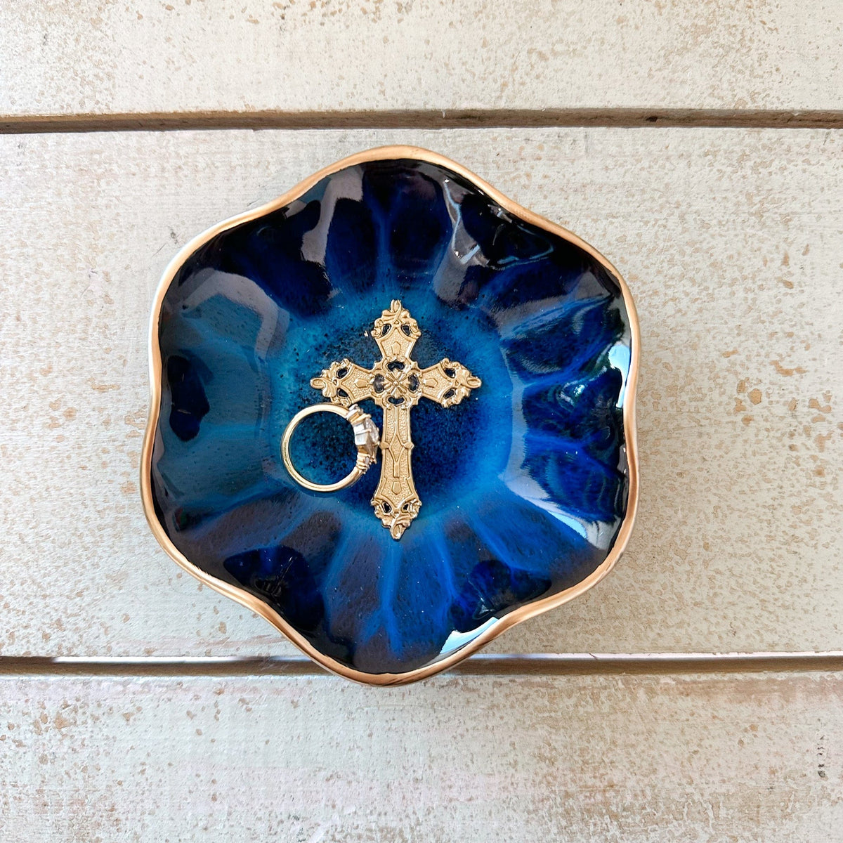 Ten Twenty Six Designs Lotus Flower Cross Jewelry Dish - Little Miss Muffin Children & Home