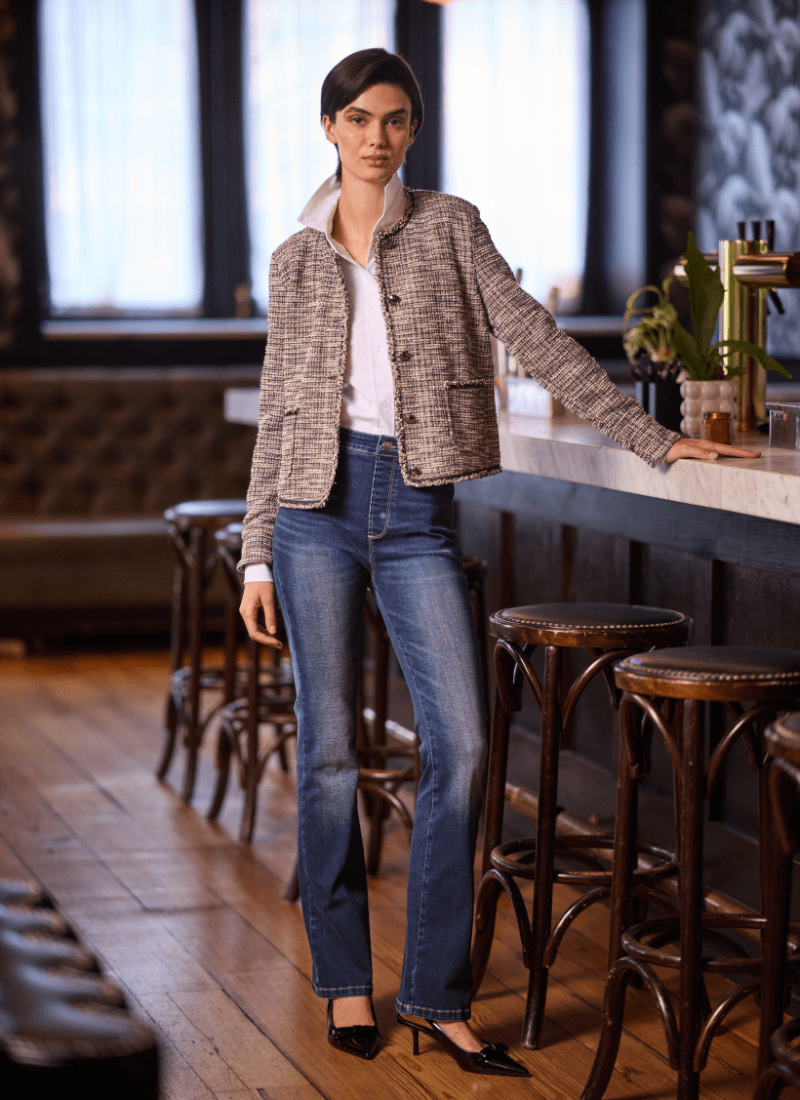 Lysse Estelle Everyday Flare Denim, Dark Midwash, 32 Inseam - Little Miss Muffin Children & Home