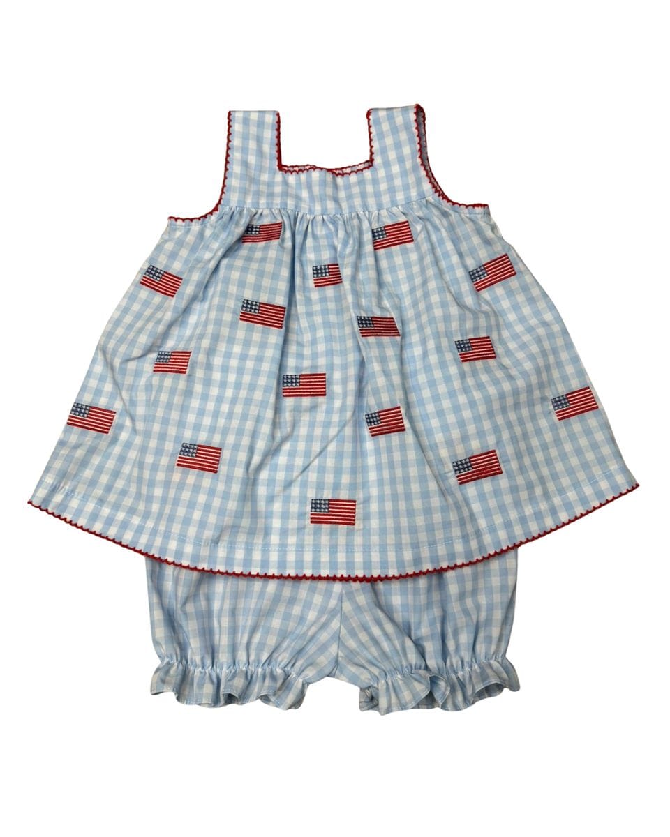 Embroidered Flag Sprinkle Bloomer Set
