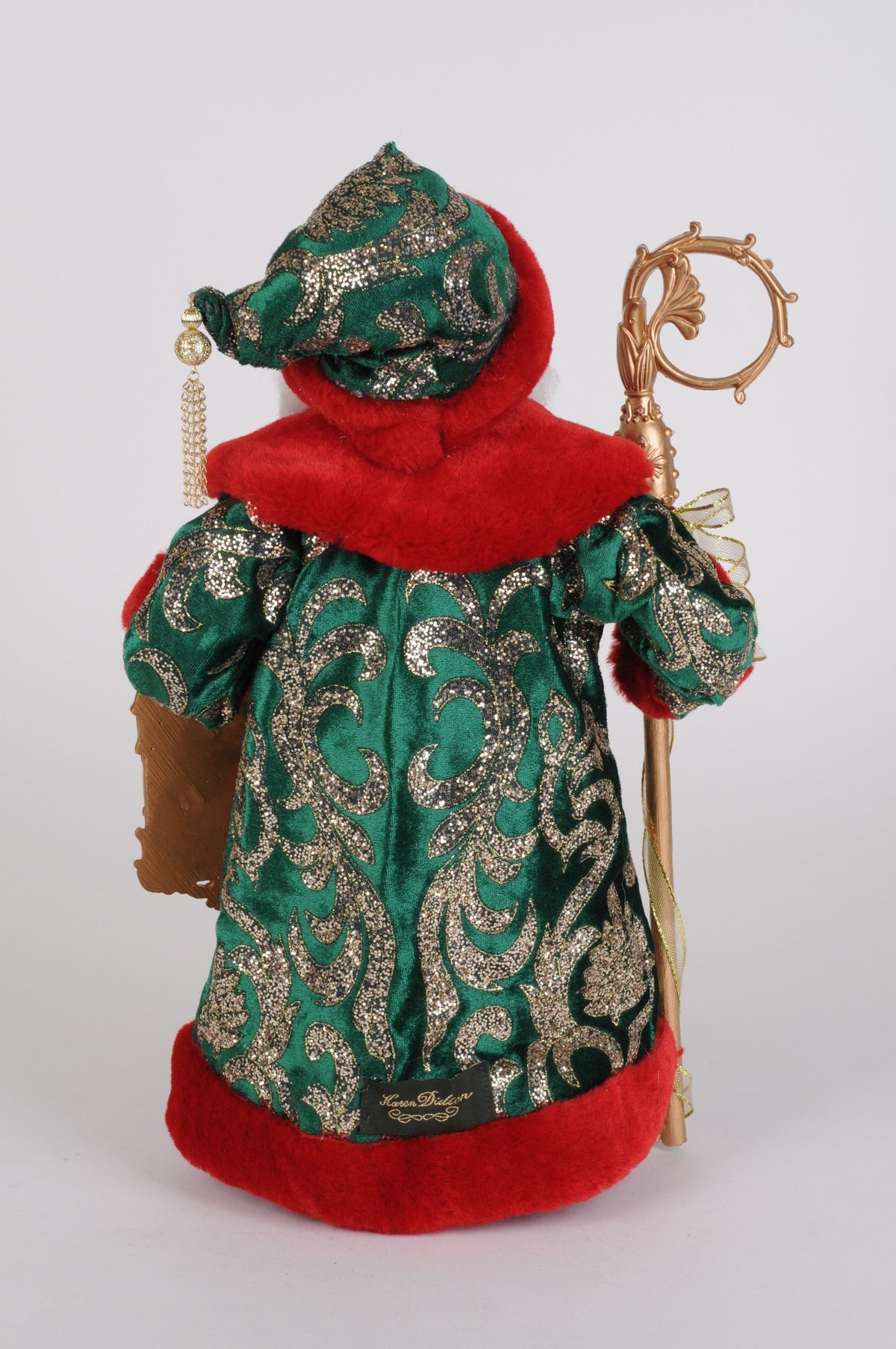 Evergreen and Crimson Santa Figurine