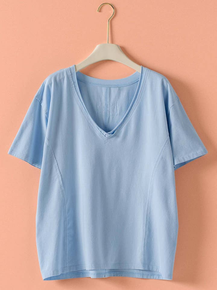 Exposed Seam V-Neck Tee