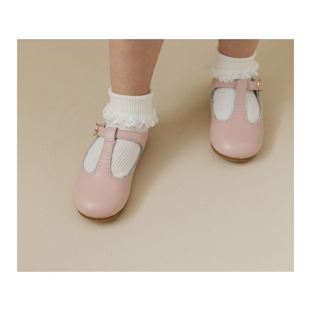 L'Amour Shoes L'Amour Eleanor T-Strap Flat in Pink - Little Miss Muffin Children & Home