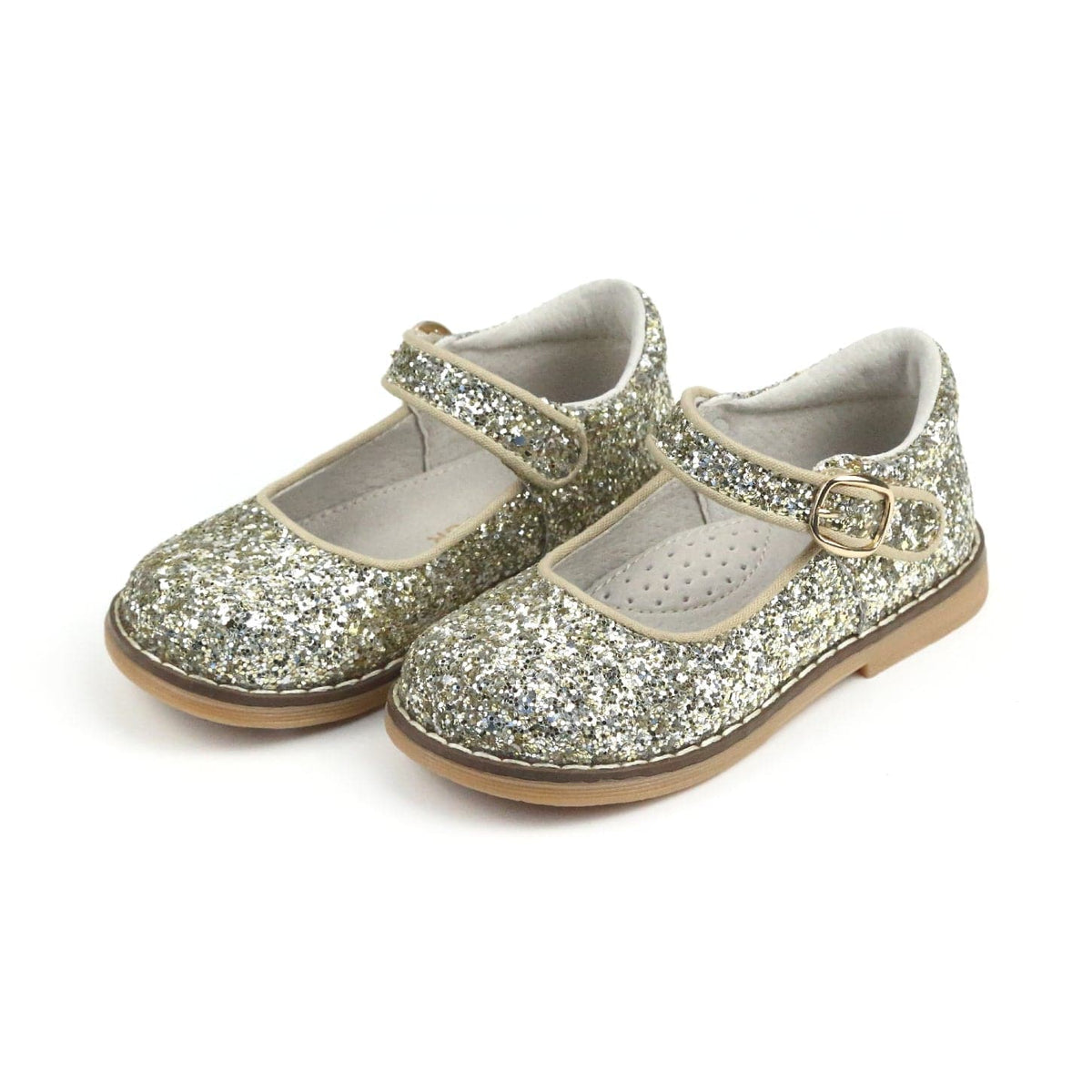 L'Amour Shoes L'Amour Natasha Glitter Mary Jane in Glitter Champagne - Little Miss Muffin Children & Home