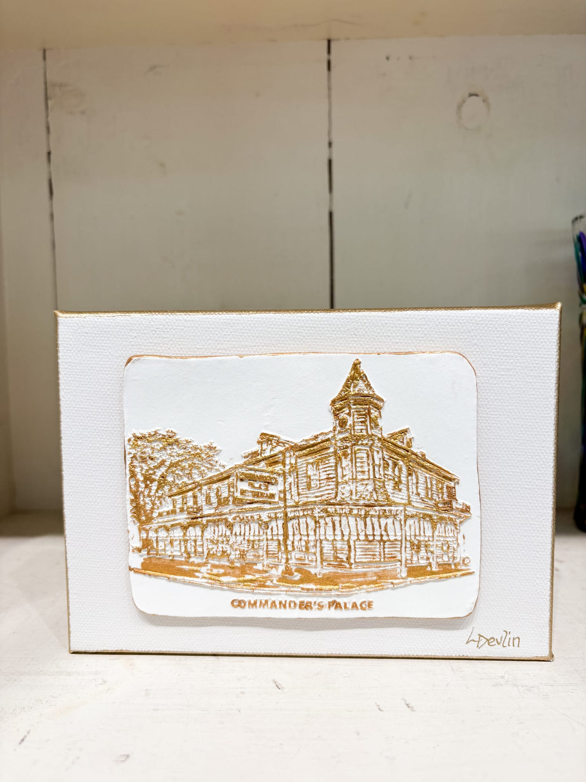 Commander’s Palace Clay Artwork on Canvas | New Orleans Wall Art by Lisa Devlin