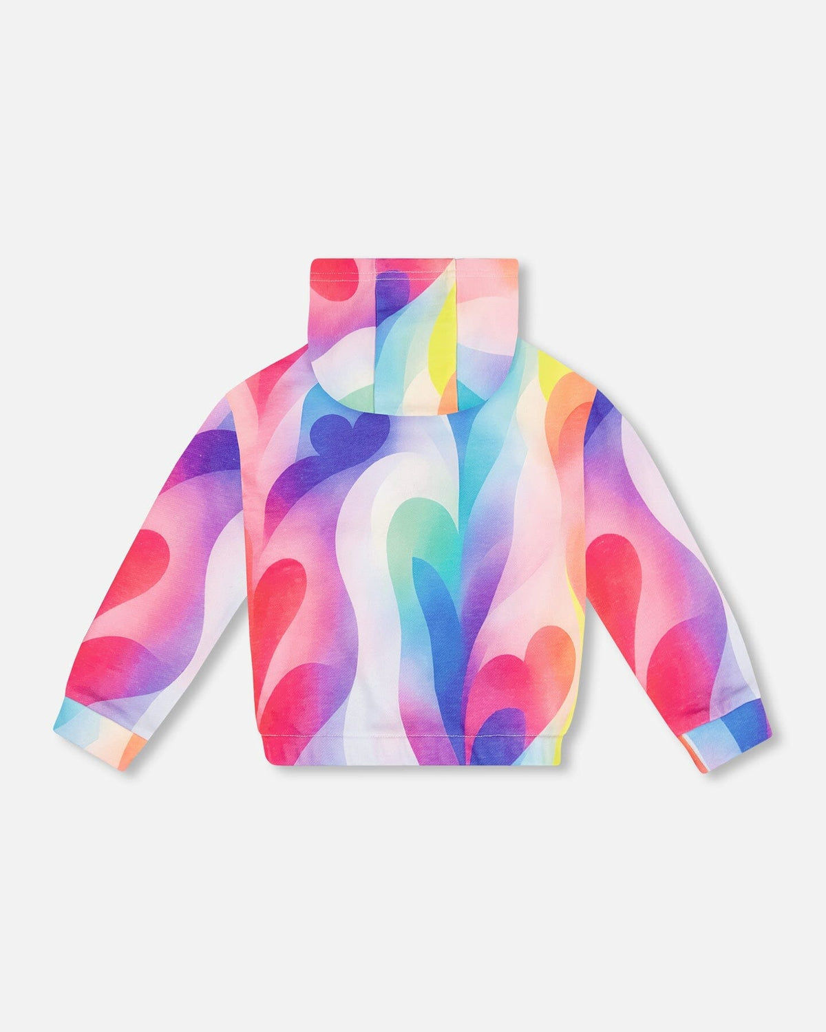 DEUX PAR DEUX Deux Par Deux French Terry Rainbow Heart Hooded Cardigan - Little Miss Muffin Children & Home