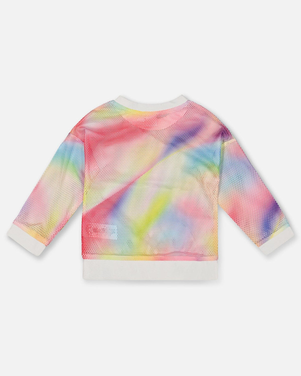 DEUX PAR DEUX Deux Par Deux Rainbow Printed Long Sleeve Mesh Top - Little Miss Muffin Children & Home