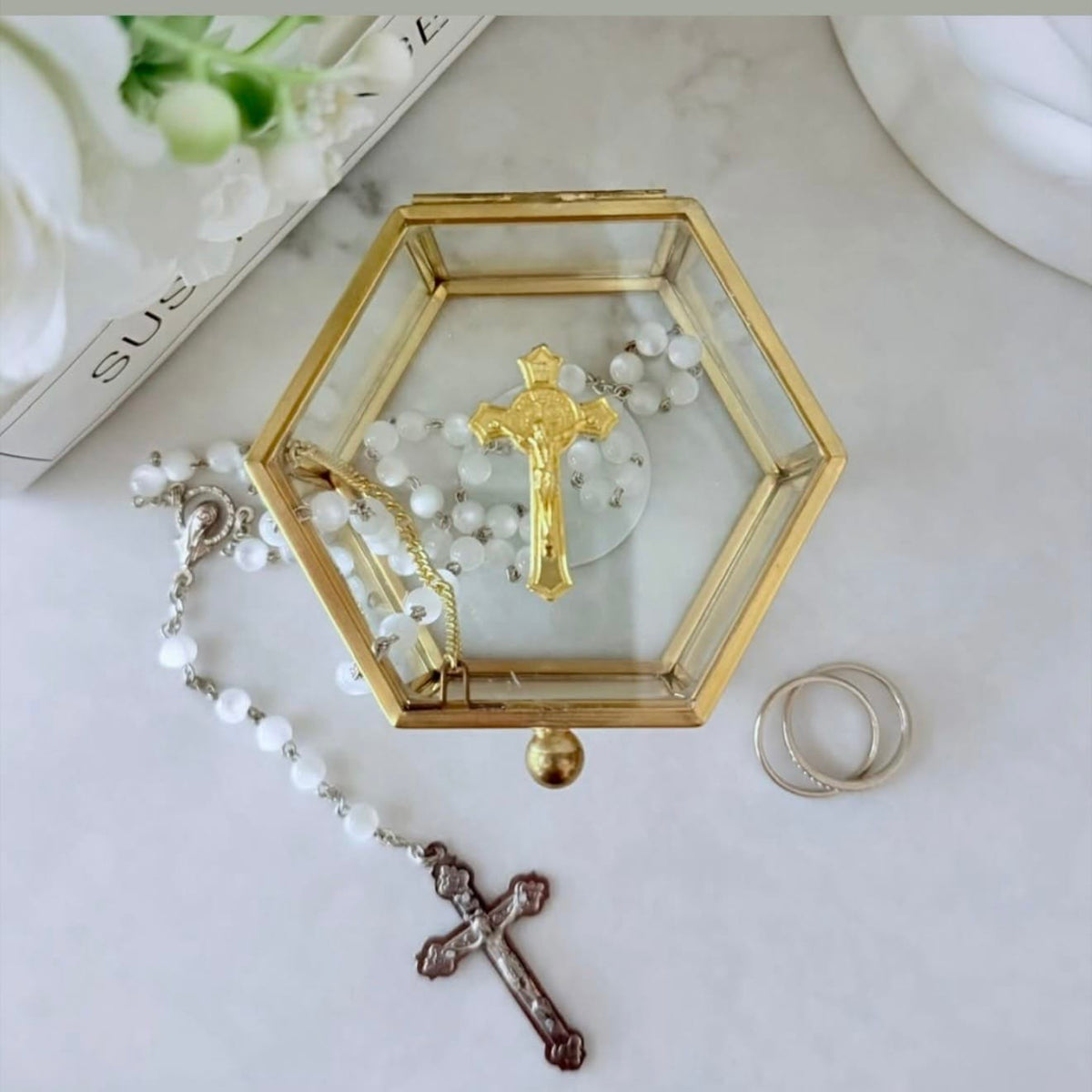 Rosary/Ring Box Cross