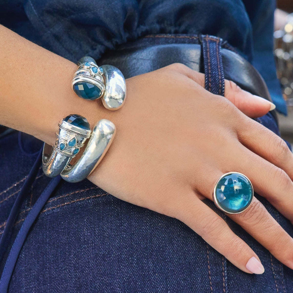 Solara Silver Demi Cuff Bracelet