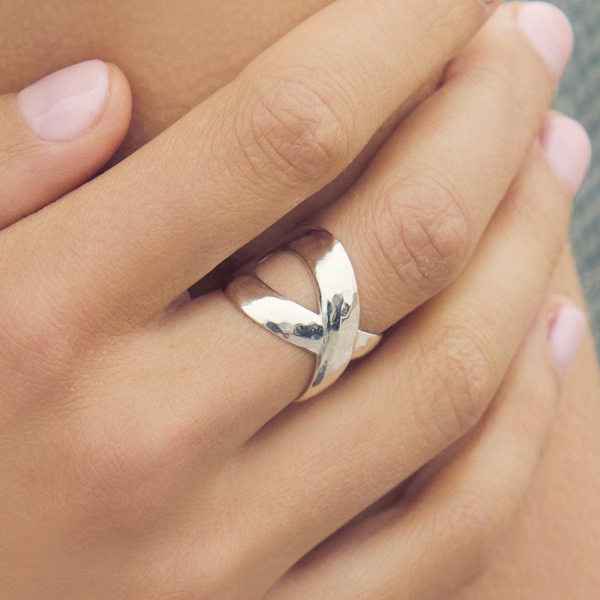 Silver Adjustable Catalina X Ring