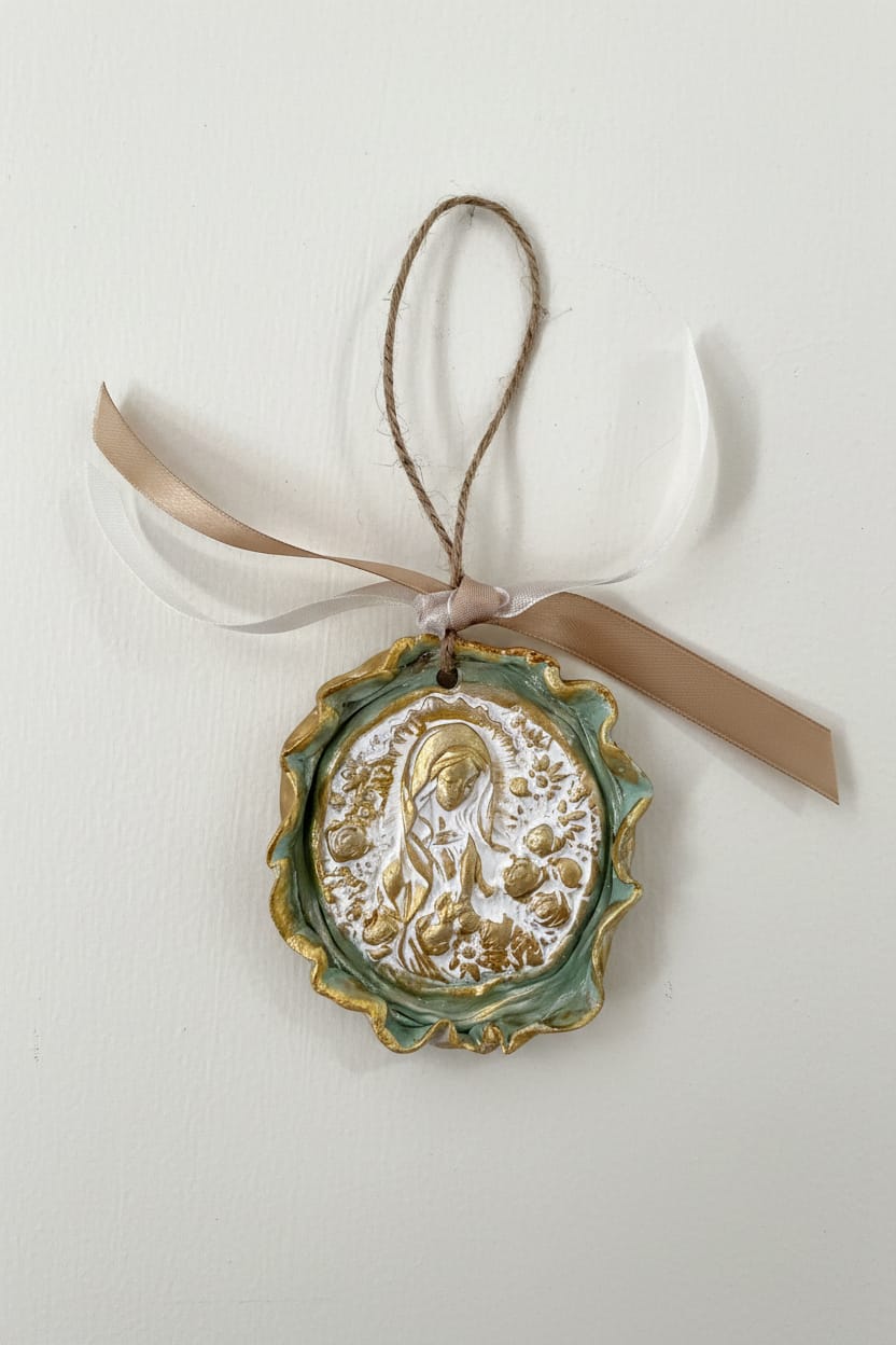 Mary 1/2 Body with Roses Religious Plaque