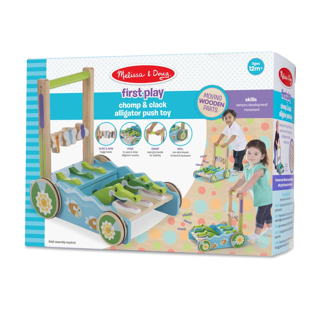 Melissa & Doug Melissa & Doug First Play Chomp & Clack Alligator Push Toy - Little Miss Muffin Children & Home