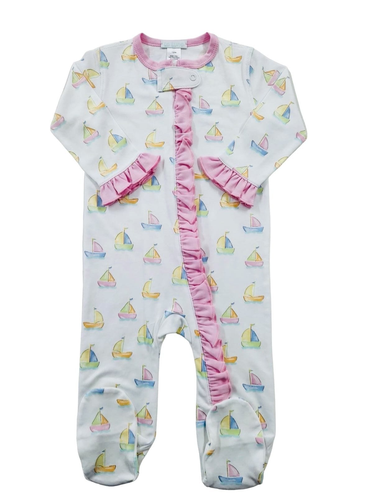 Lulu Bebe Lulu Bebe Sailboat Pima Footies for Girl - Little Miss Muffin Children & Home