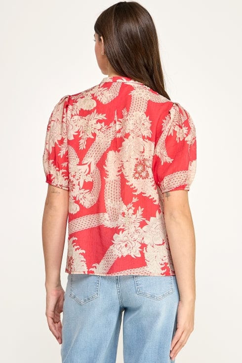 Floral Print Puff Sleeve Top