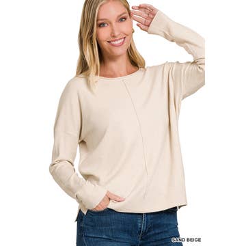 round neck sweater in beige