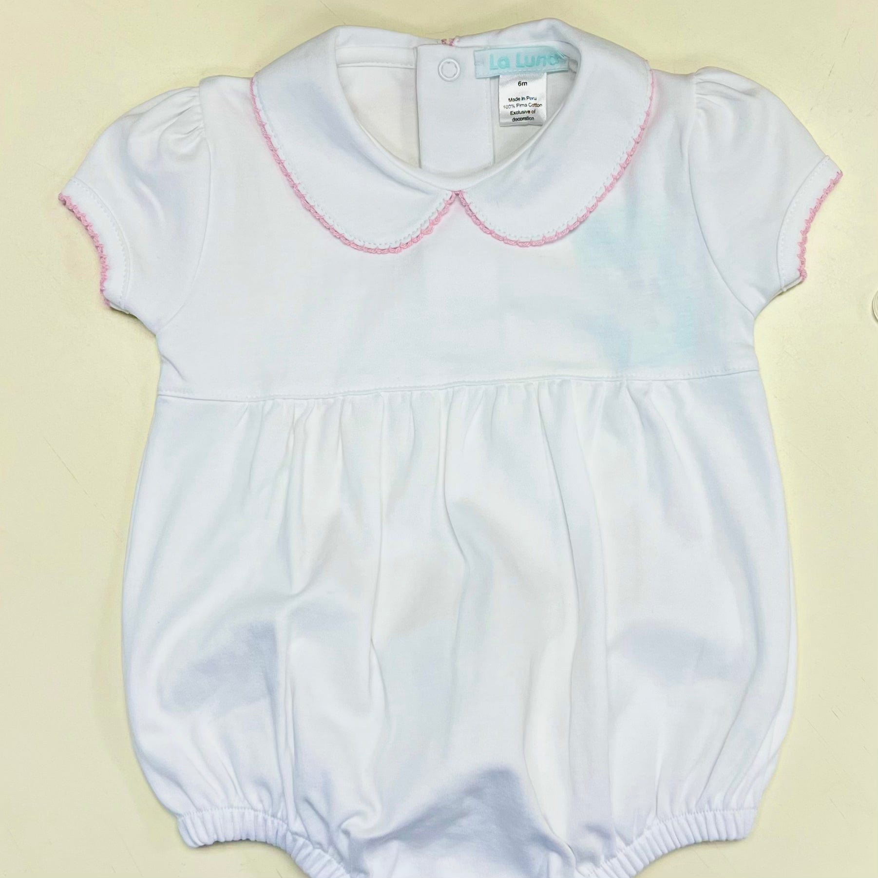 Lulu Bebe Lulu Bebe Pima Girl Bubble White/Pink - Little Miss Muffin Children & Home