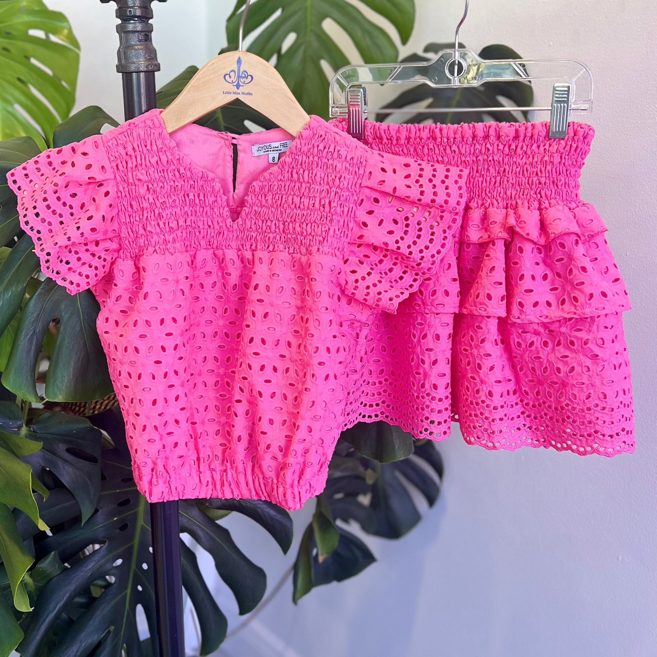 Joyous and Free Joyous and Free Lula Top & Skirt Set, Pink - Little Miss Muffin Children & Home