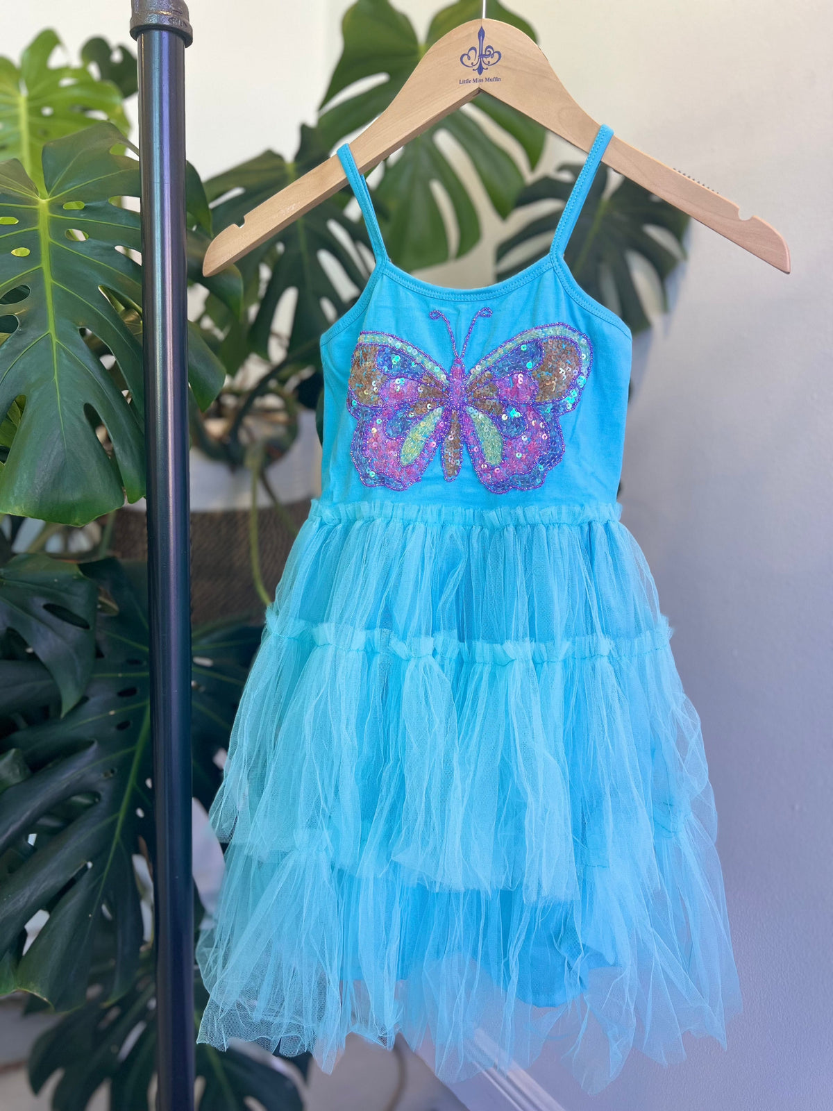 Joyous and Free Joyous and Free Butterfly Dress Turquoise - Little Miss Muffin Children & Home