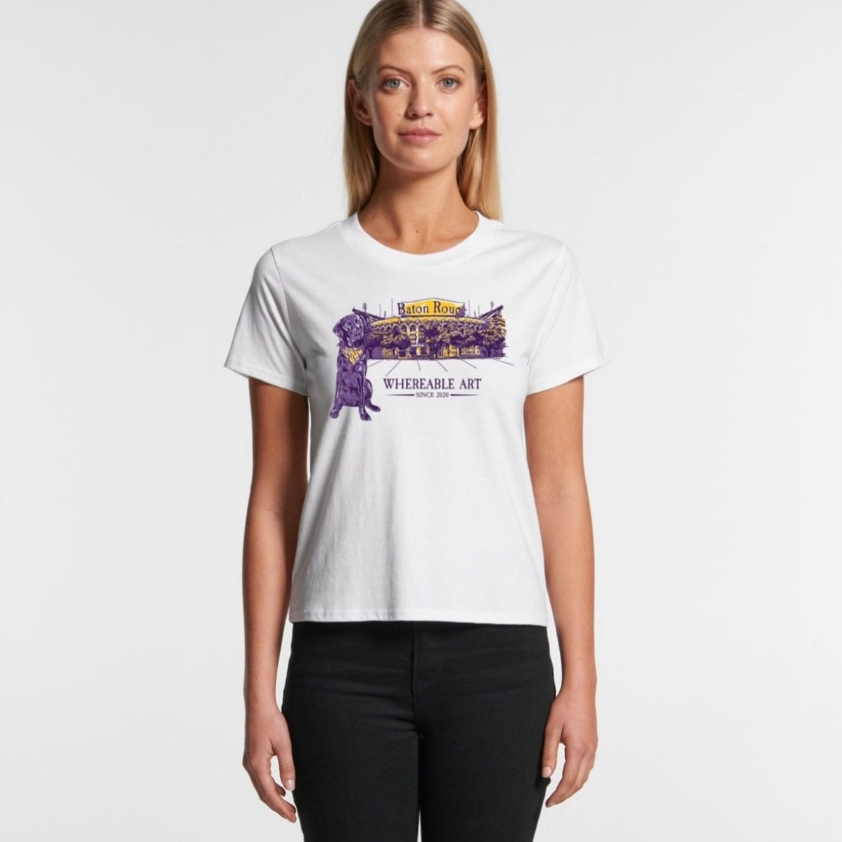 Whereable Art Whereable Art LSU Bleu Cube Tee - Little Miss Muffin Children & Home
