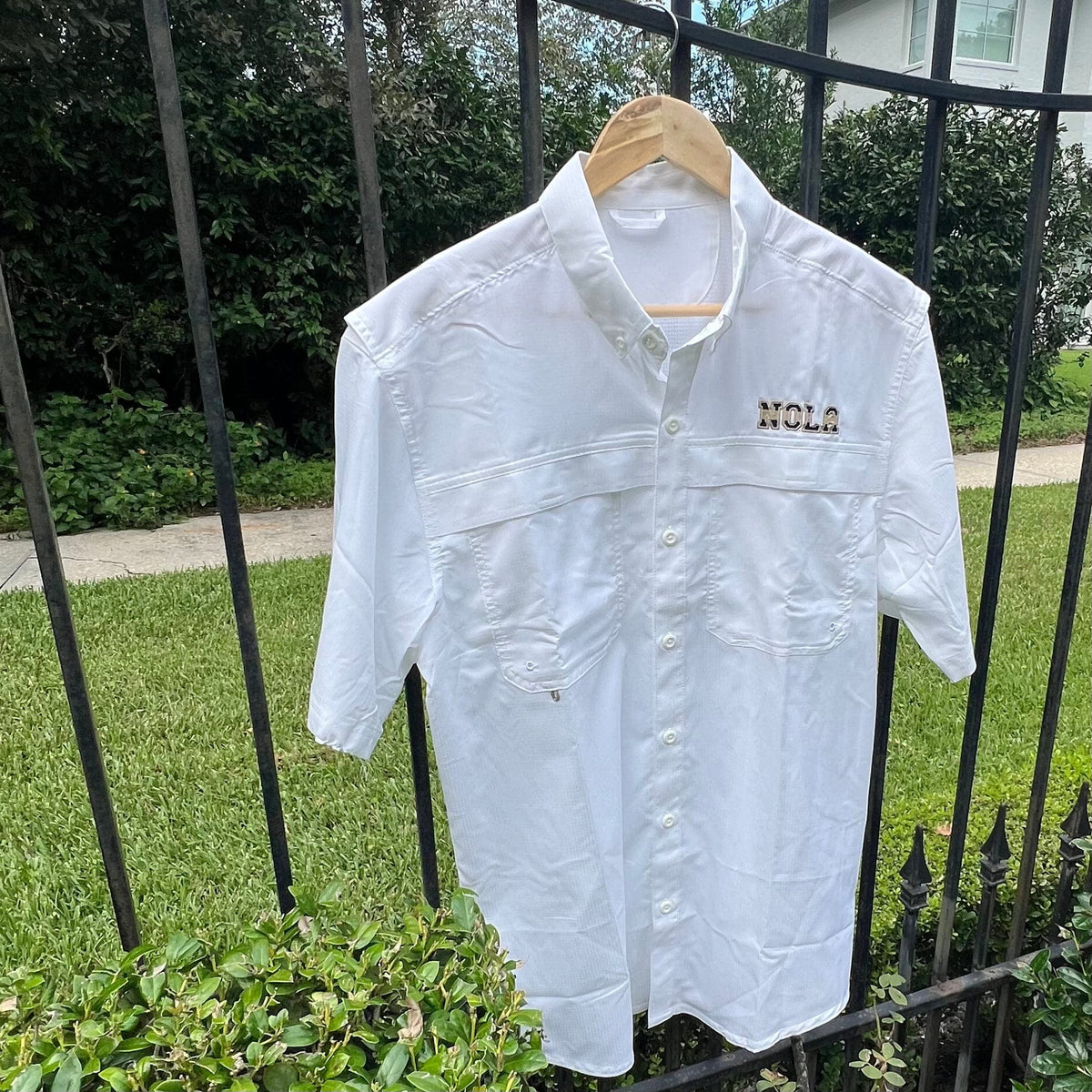 Whereable Art WHEREable Art NOLA Fishing Shirt in White - Little Miss Muffin Children & Home