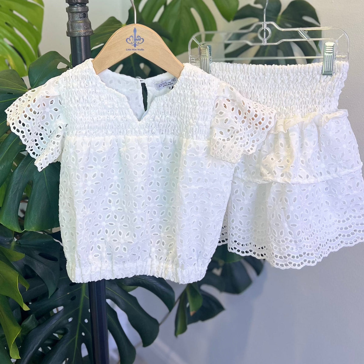 Joyous and Free Joyous and Free Lula Top & Skirt Set, White - Little Miss Muffin Children & Home