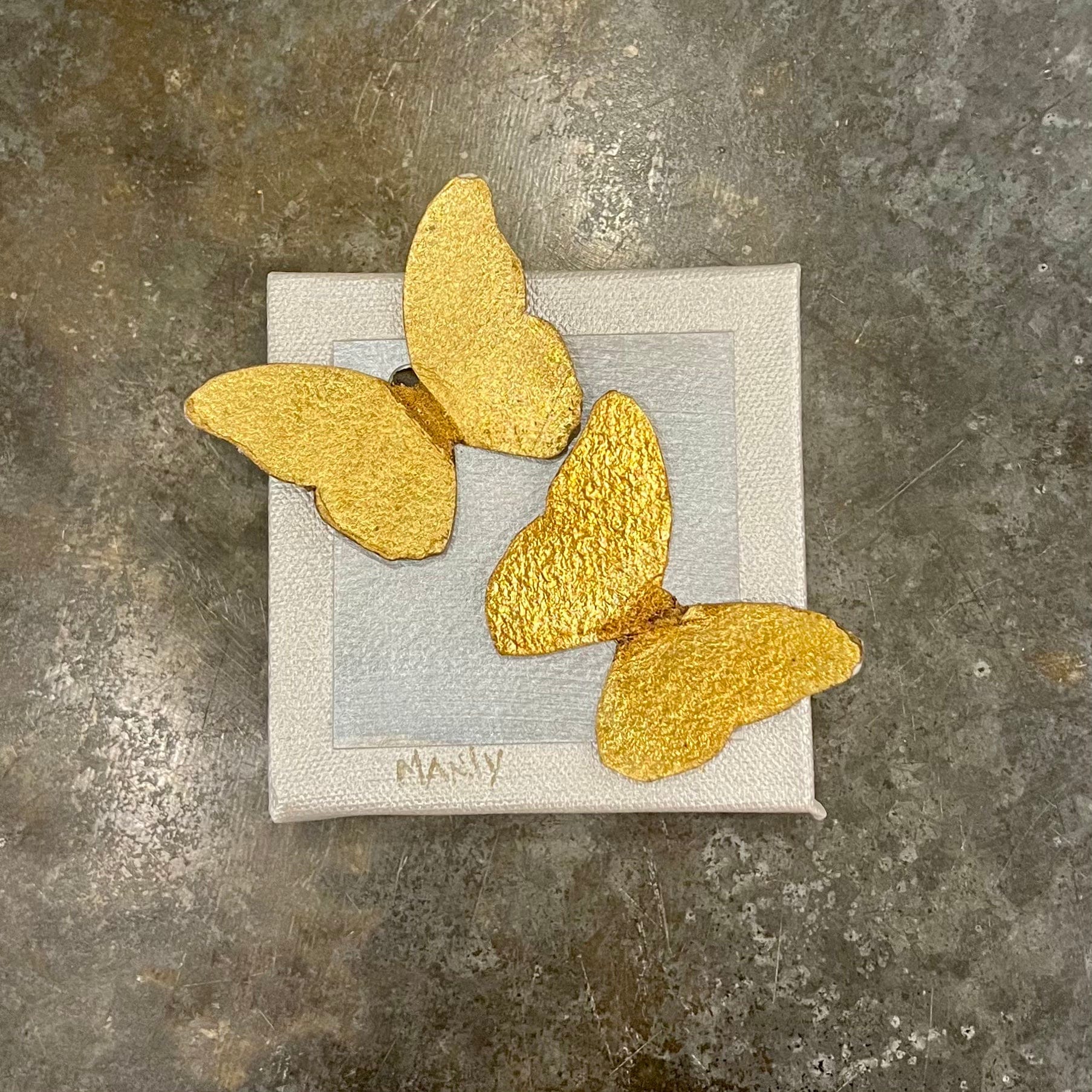 Dana Manly Art Dana Manly Art Gold Multi Butterfly 4X4 - Little Miss Muffin Children & Home
