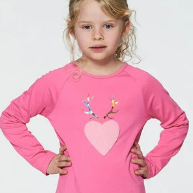 Deux Par Deux Deux Par Deux Long Holiday Heart Long Sleeve Tee - Little Miss Muffin Children & Home
