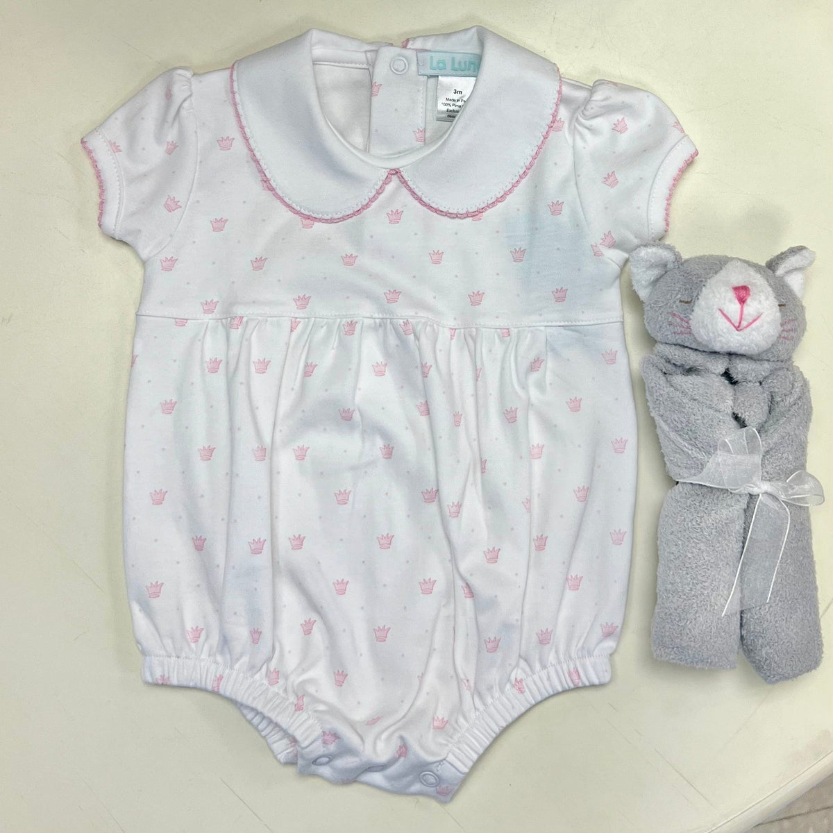 Lulu Bebe Lulu Bebe Pima Pink Crown Bubble - Little Miss Muffin Children & Home