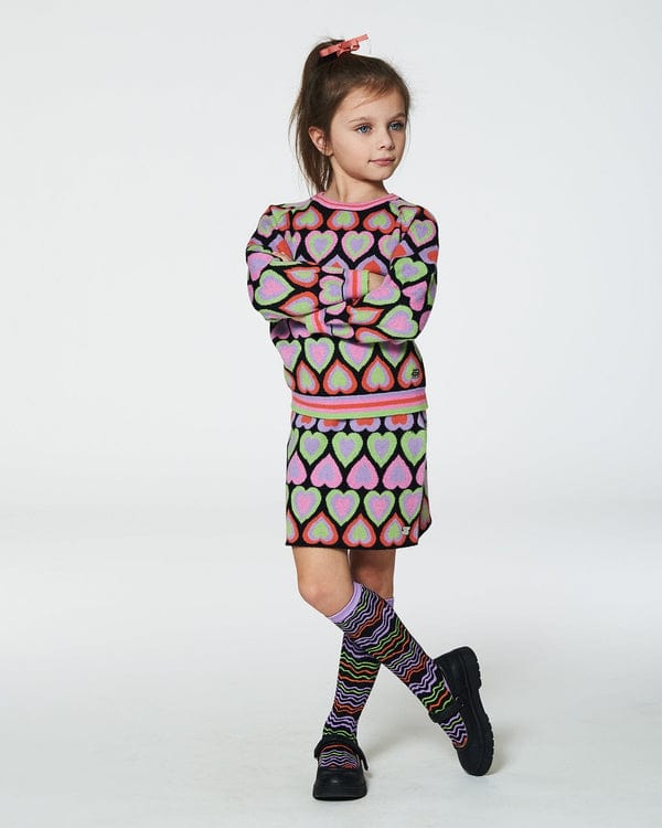 Deux Par Deux Deux Par Deux Jacquard Hearts Sweater - Little Miss Muffin Children & Home
