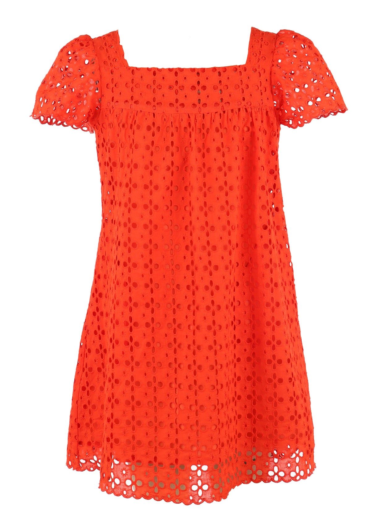 Casero & Associates Casero & Associates The Emma Eyelet Dress, Orange - Little Miss Muffin Children & Home