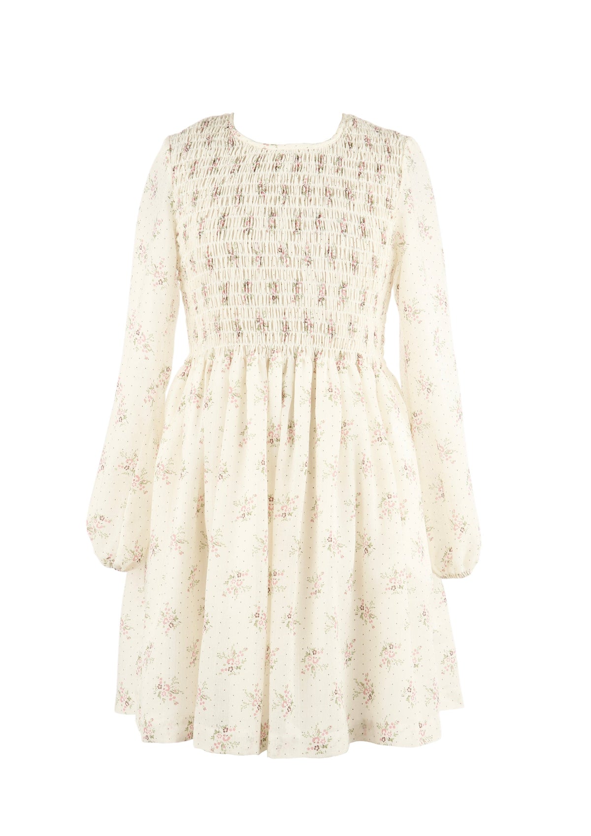 Casero & Associates The Sophie Shirred Dress, Print - Little Miss Muffin Children & Home