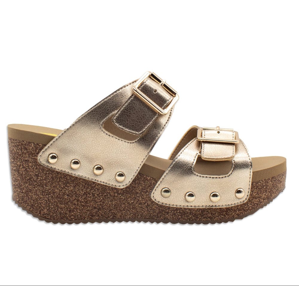 Volatile Volatile Gertrude Faux Leather Sandal with in Gold - Little Miss Muffin Children & Home