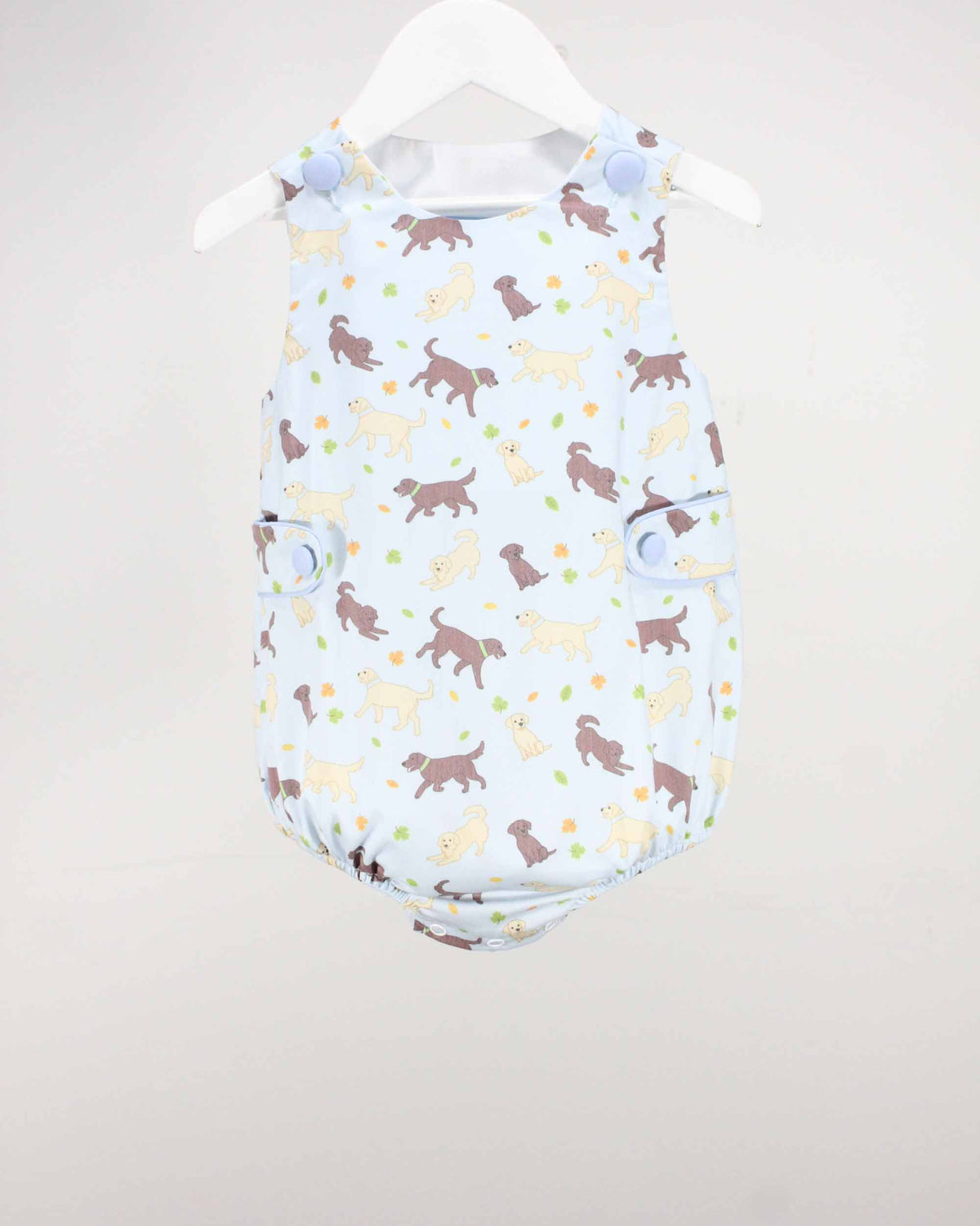boy bubble with puppies