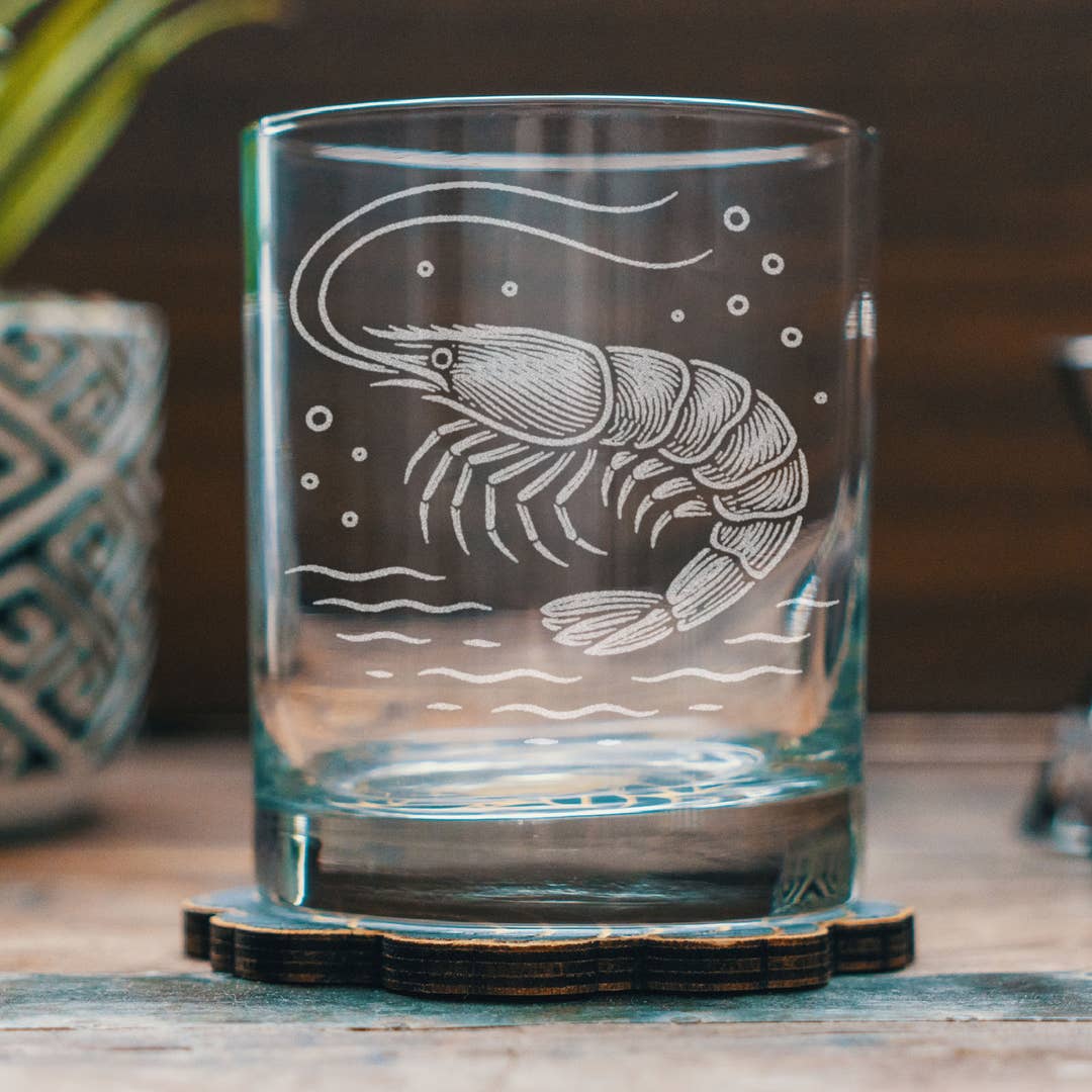 Shrimp Drinking Glass, 12oz Old Fashioned