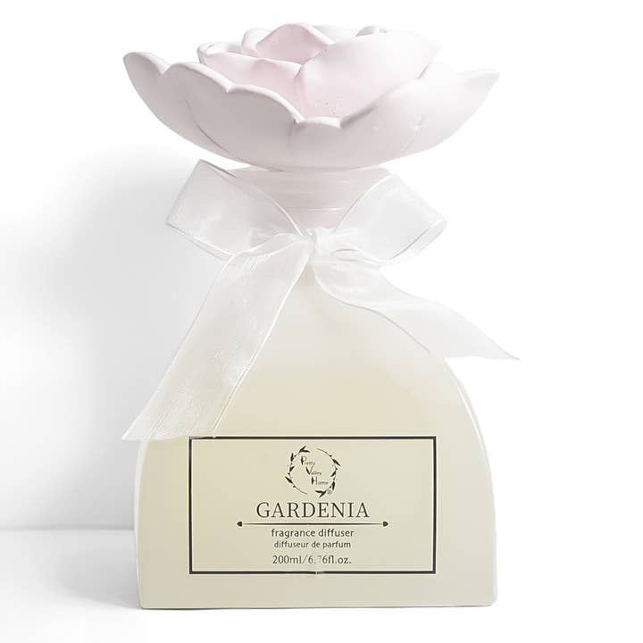 Gardenia-Pink Sunshine Diffuser Set with Ceramic Rose