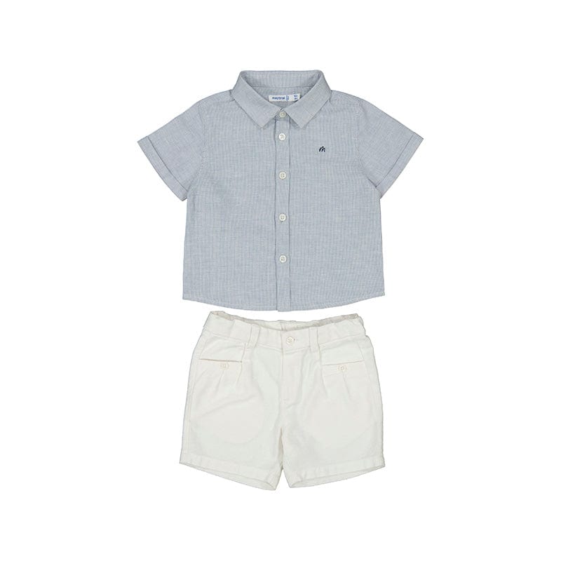 Mayoral Usa Inc Mayoral Button Up Shirt & Shorts Set in Regatta - Little Miss Muffin Children & Home