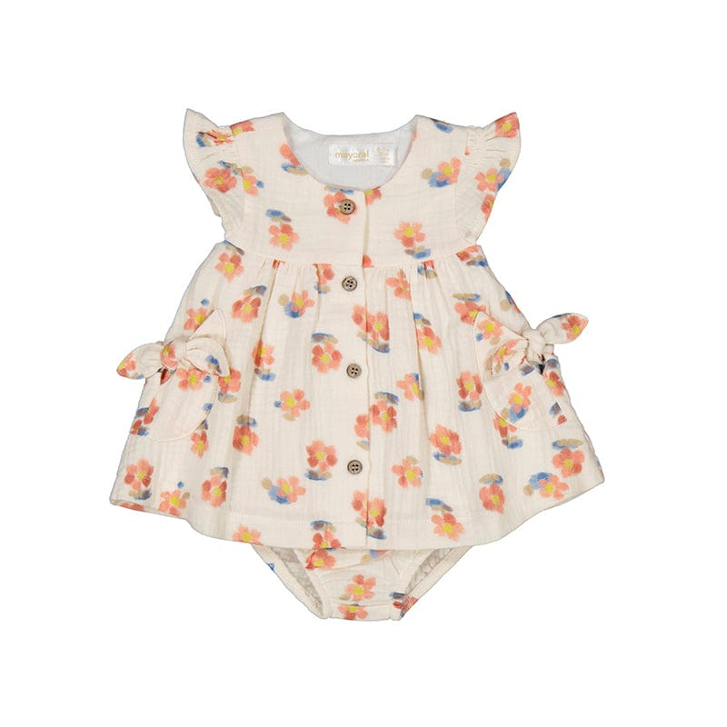 Mayoral Usa Inc Mayoral Button Up Dress with Bloomers in Peach - Little Miss Muffin Children & Home
