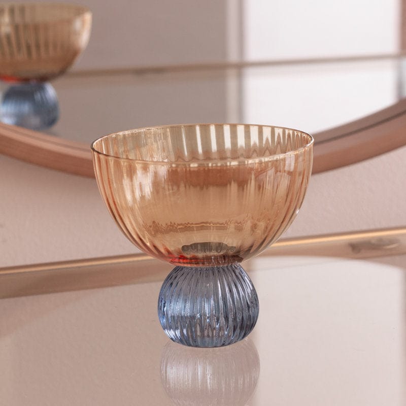 Beatriz Ball Beatriz Ball Glass Venice Coupe Set of 4, Amber & Blue - Little Miss Muffin Children & Home