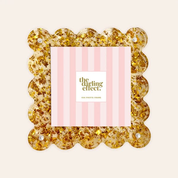 Gold Confetti Scalloped Acrylic Frame